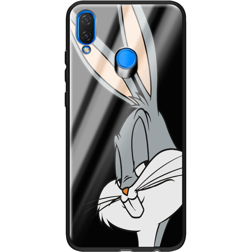 Чехол Boxface Huawei P Smart Plus Lucky Rabbit Черный силикон со стеклом (34912-bk81-37724)
