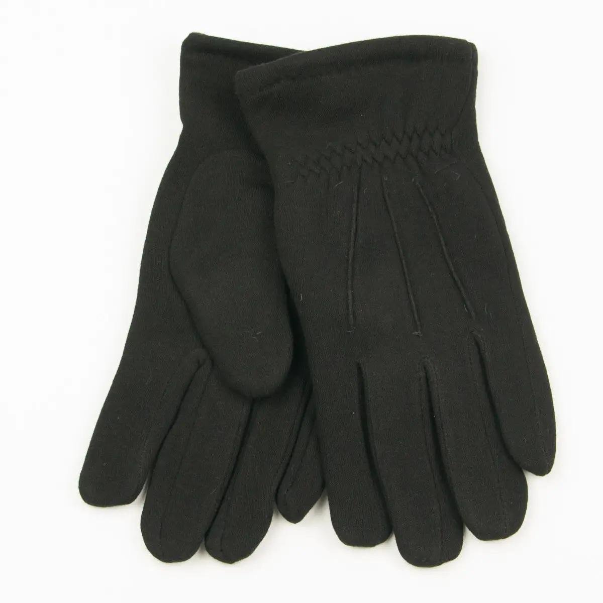 Перчатки зимние мужские трикотажные с искусственным мехом L Черный (№18-1-29/3)