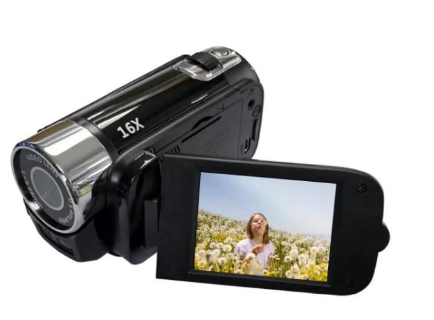Відеокамера портативна цифрова D90 високої чіткості 1080P 16MP 2,7-дюймовий РК-екран 16X цифровий зум Чорний