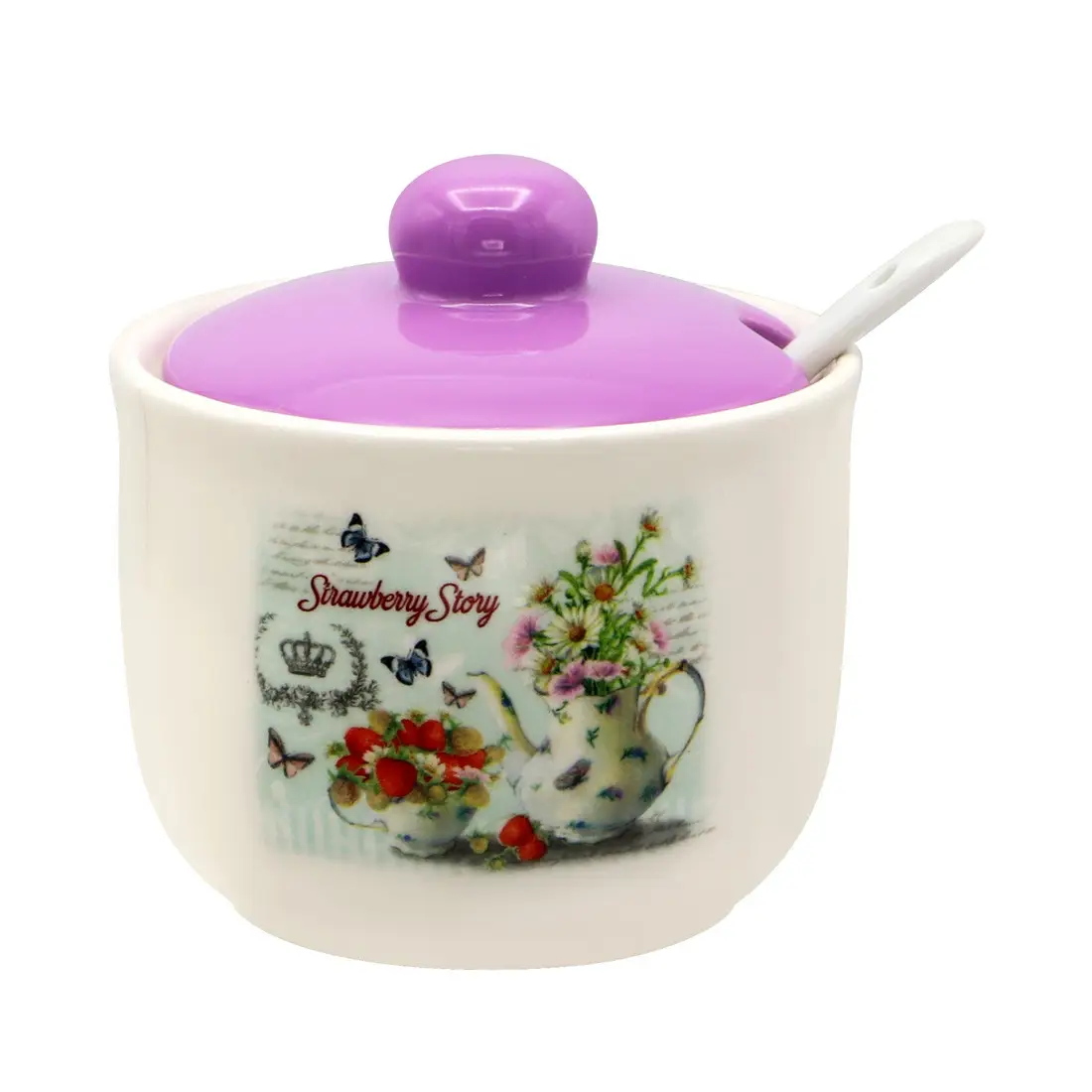 Цукорниця Interos Полунична історія 350 мл з ложкою (ZFC045 SS)