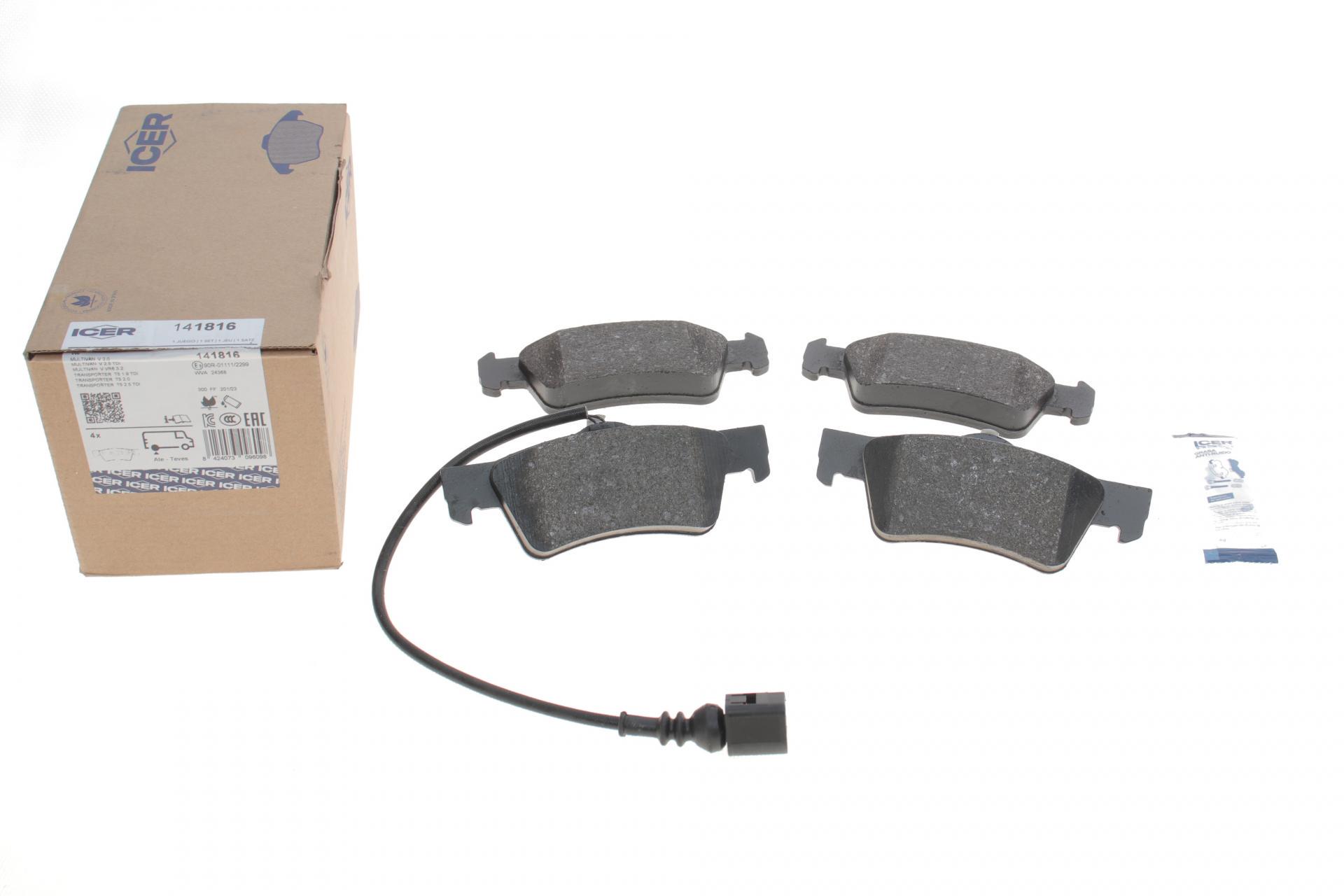 Колодки тормозные задние ICER для VW T5/Multivan V 03-15 с датчиками (141816) Колодки тормозные задние ICER для VW T5/Multivan V 03-15 с датчиками (141816)
