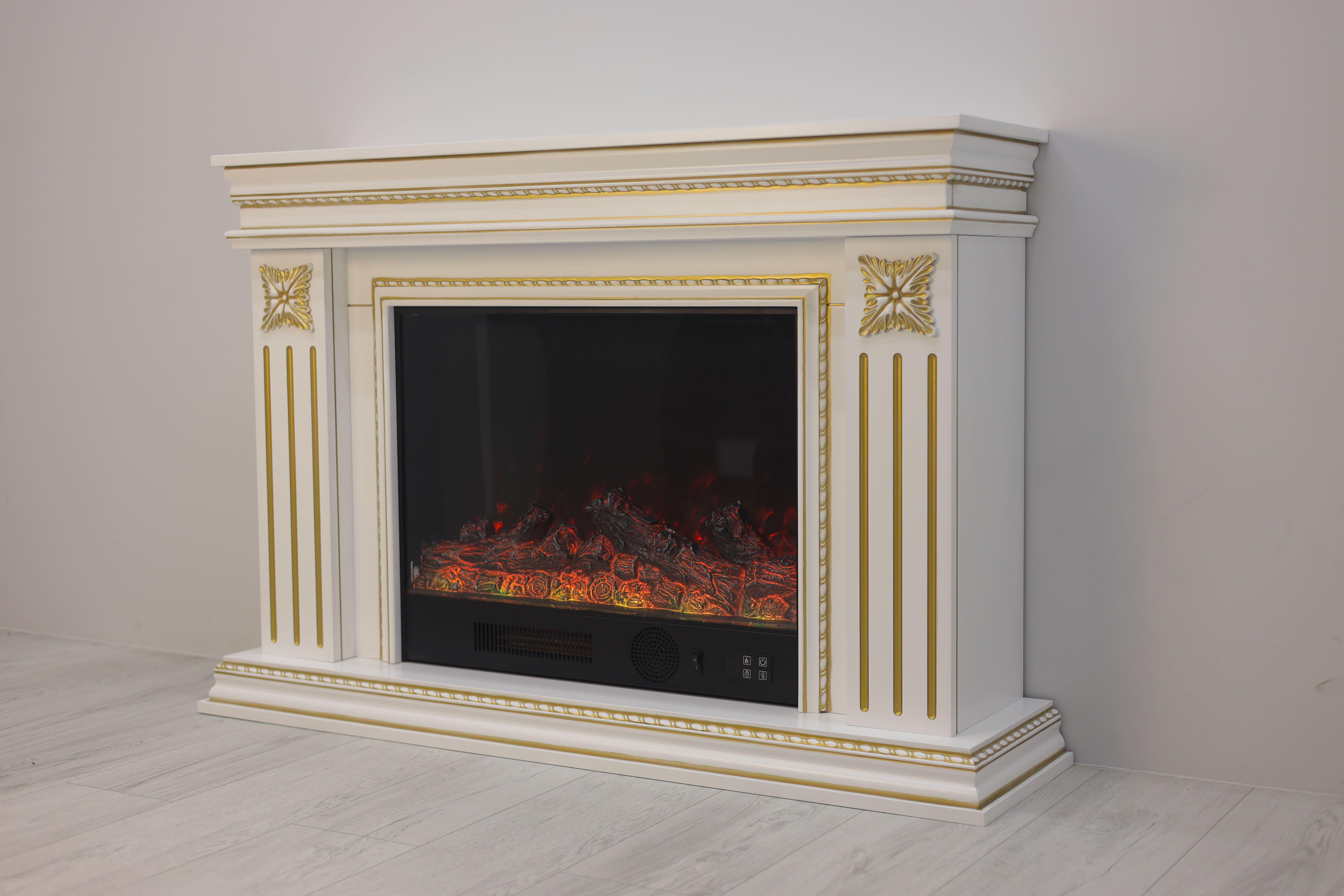 Камін електричний Valencia Gold Bluetooth звук потріскування дров 1500 Вт (10080115)