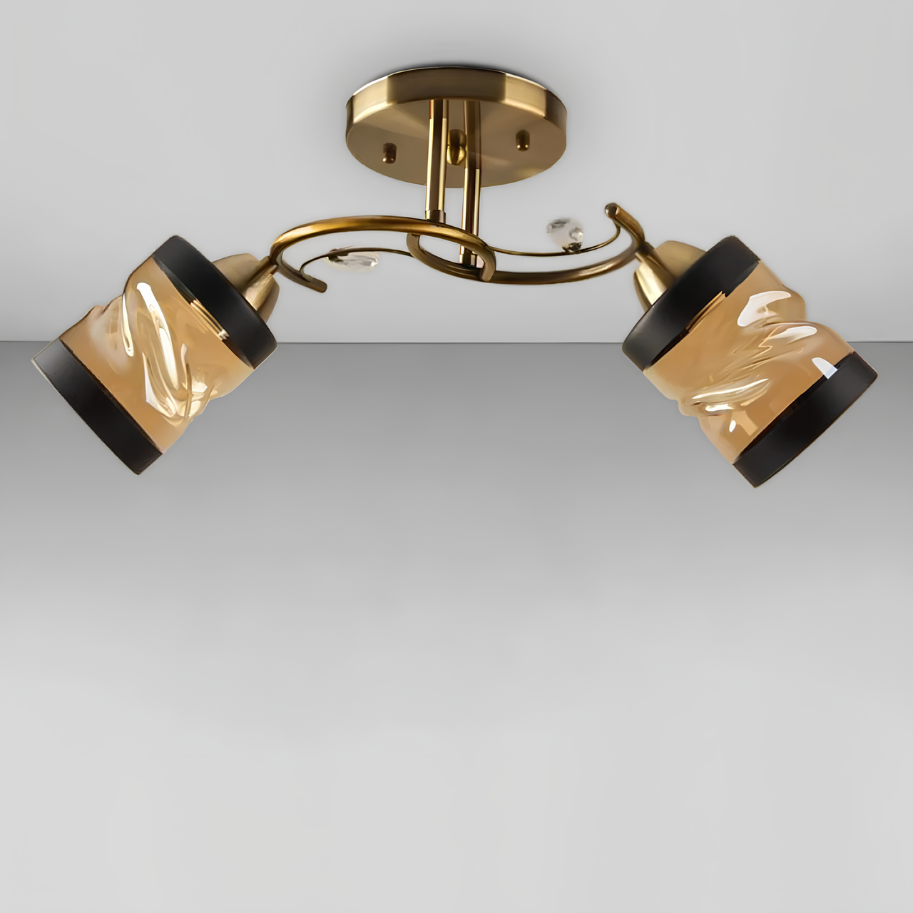 Люстра Svet на два стеклянных плафона под лампу Е27 Бронзовый (SH-4623/2A AB)