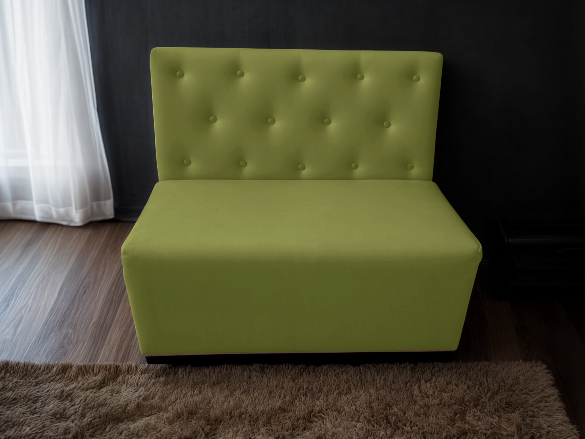 Диван для кафе Tobi Sho Бостон с высокой спинкой и пуговицами 1200x630x850 мм кожзам Оливковый (2236) - фото 2 Диван для кафе Tobi Sho Бостон с высокой спинкой и пуговицами 1200x630x850 мм кожзам Оливковый (2236) - фото 2