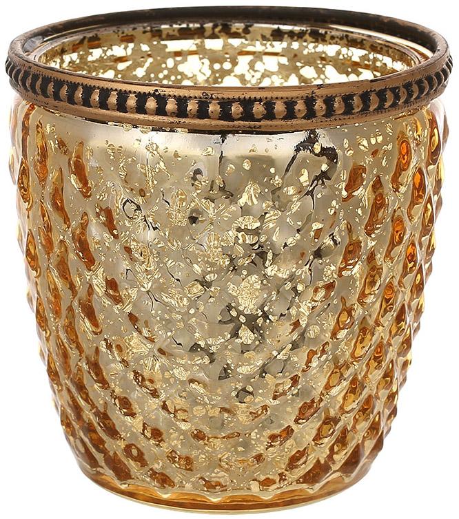 Свічник скляний Antique 9,5 см Античне золото