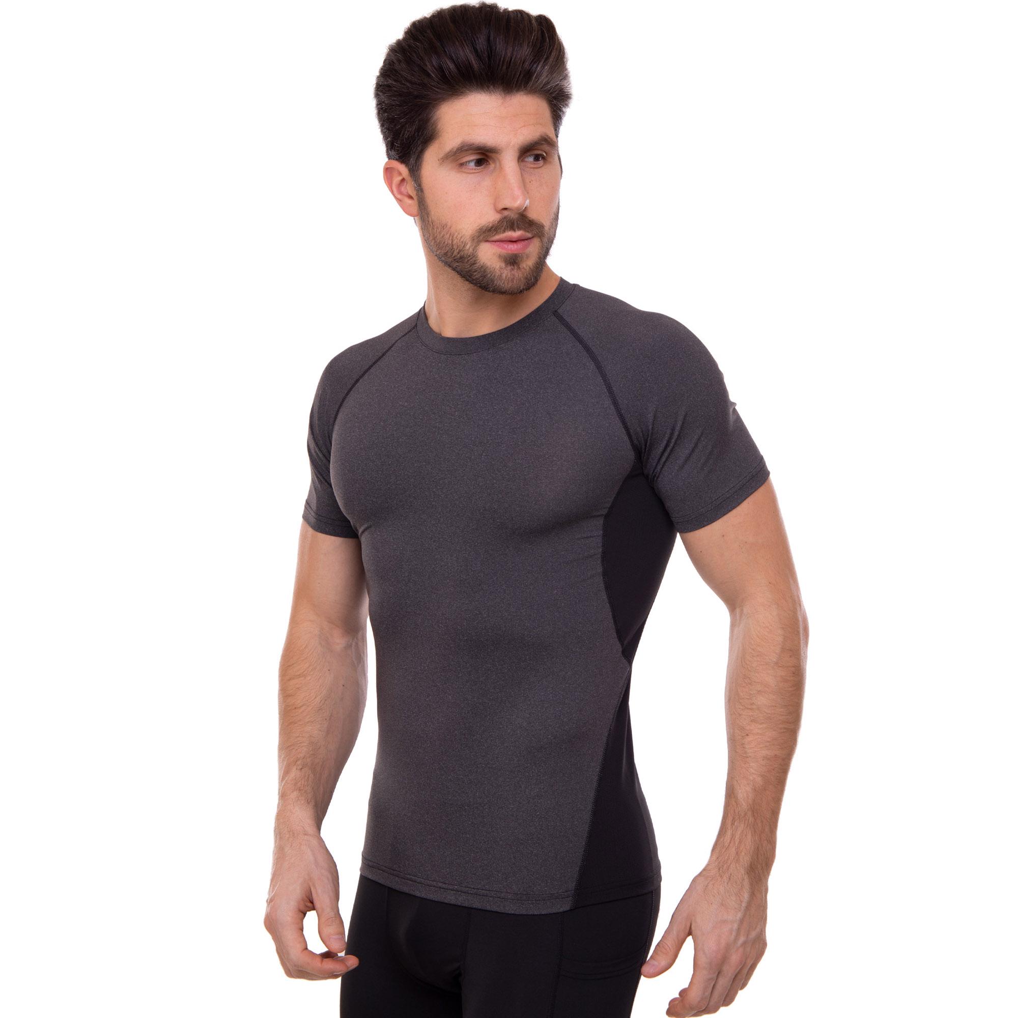 Футболка компрессионная мужская DOMINO 1636 L Серый/Черный (DR010807)