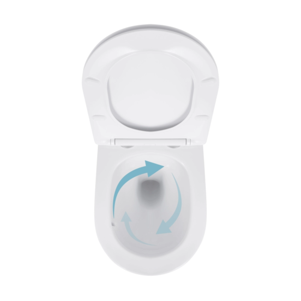 Унітаз підвісний безобідковий Qtap Jay круглий із сидінням Soft-close та системою змиву Tornado Ultra Quite 52 см Білий (QT07335175W_NEW) - фото 4