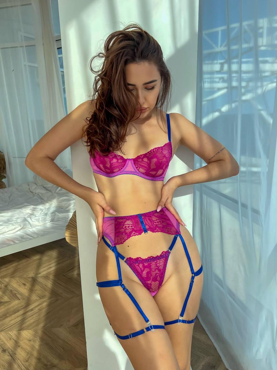 Комплект нижньої білизни мережевний M Фіолетовий (DO2215) - фото 4