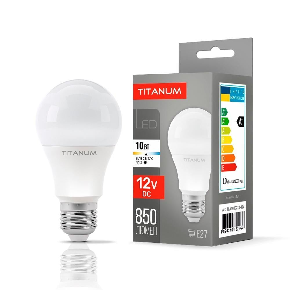 Светодиодная лампа Videx Titanum A60 10 Вт E27 4100 K 12 В Белый (TLA6010274-12V) Светодиодная лампа Videx Titanum A60 10 Вт E27 4100 K 12 В Белый (TLA6010274-12V)