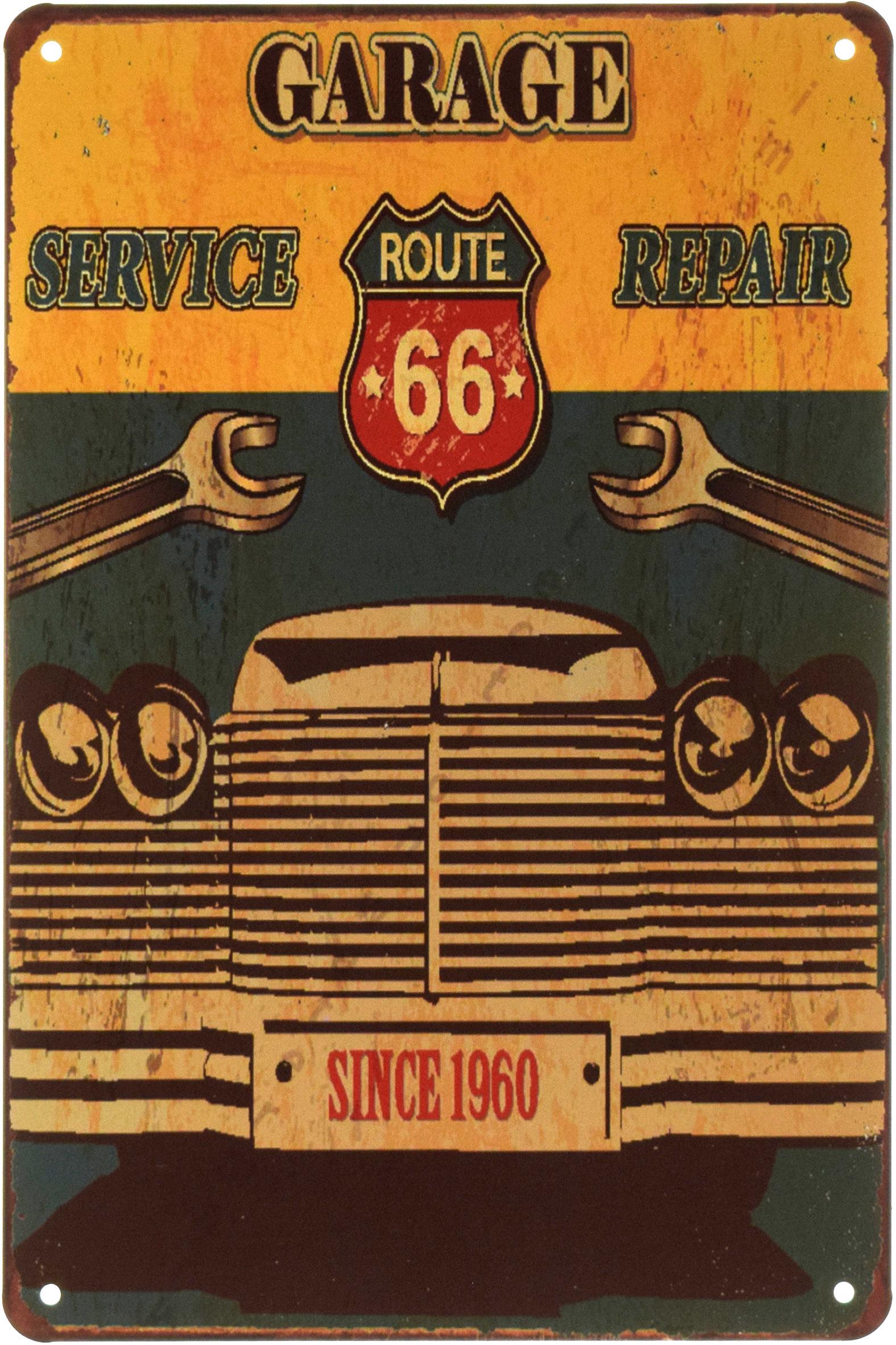 Табличка металлическая Гараж Сервисный Ремонт/Garage Service Repair 20x30 см