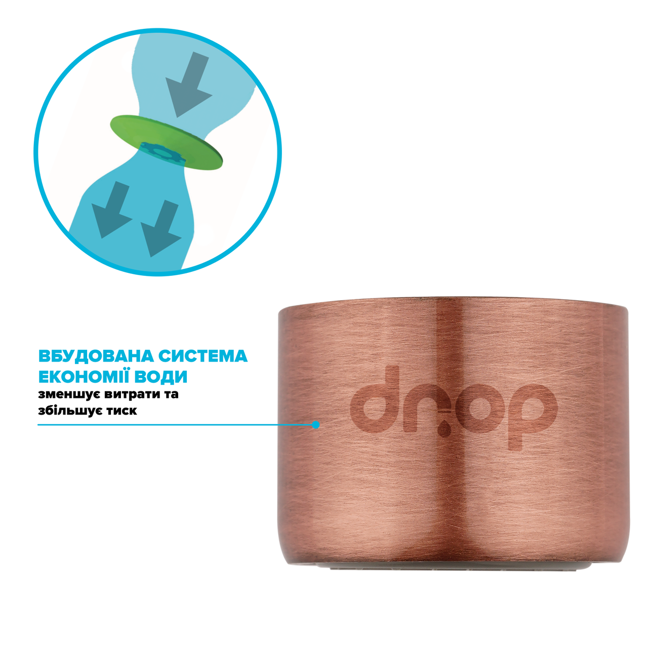 Аератор водозберігаючий Drop CL22-CPR для змішувача (24237565) - фото 3 Аератор водозберігаючий Drop CL22-CPR для змішувача (24237565) - фото 3