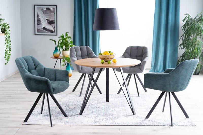 Обеденный стол Tetis 100 см Дуб/Черный (TETISDCFI100) - фото 4