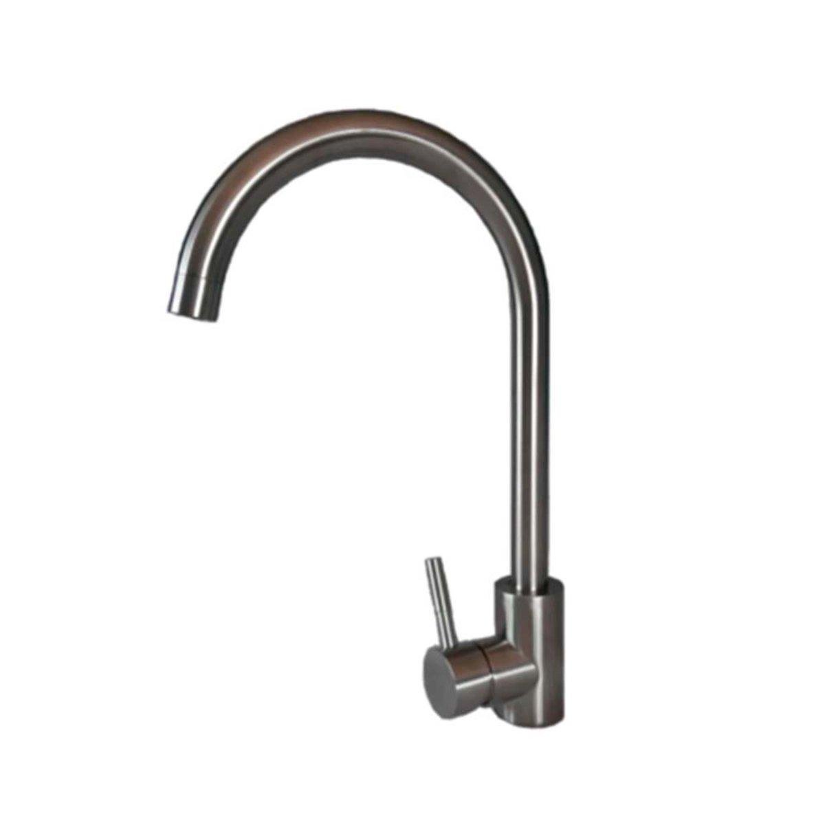 Смеситель для кухни Kraft однорычажный нержавеющая сталь (KRF3002 PVD)