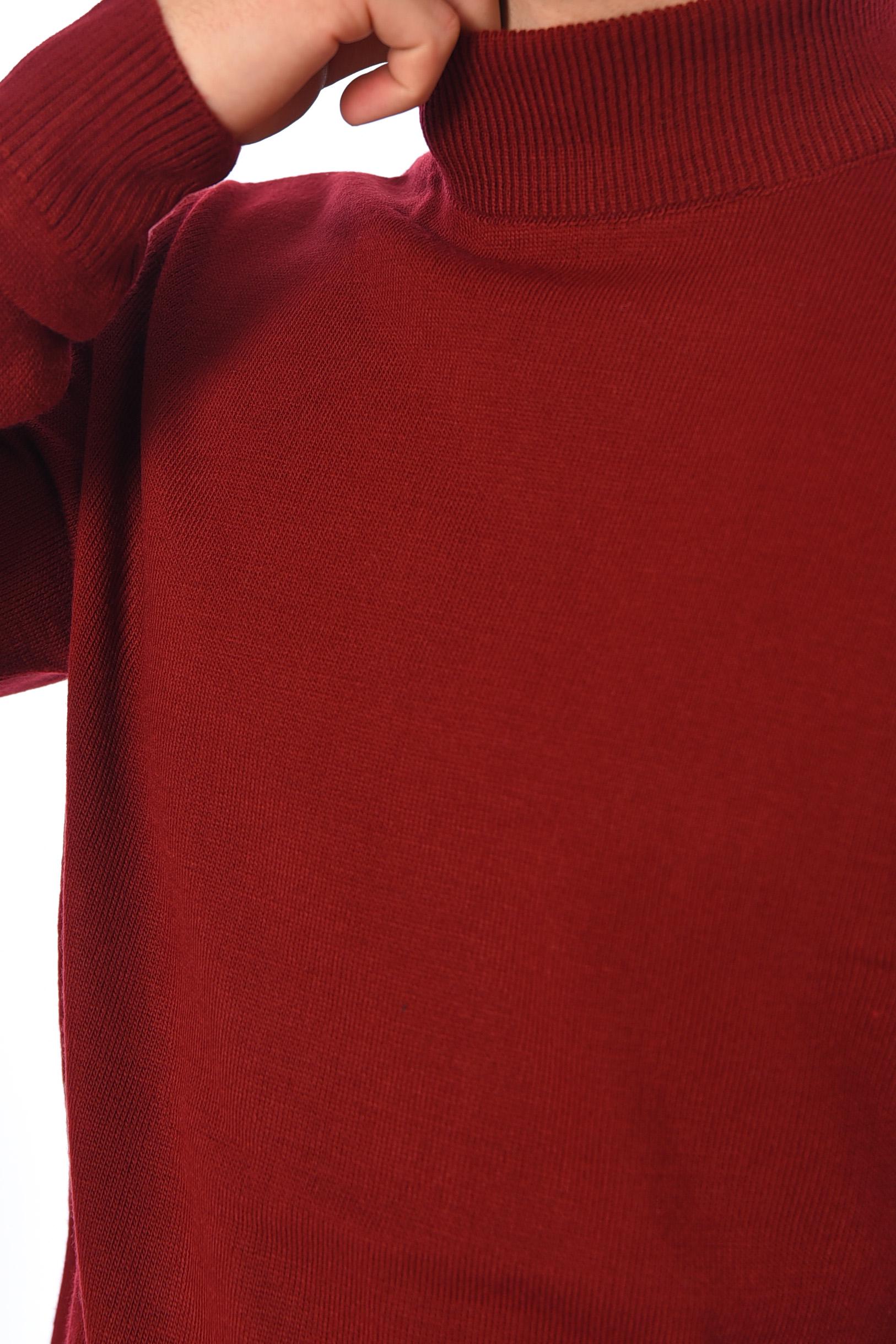 Свитер мужской однотонный L Бордовый (194472) - фото 4