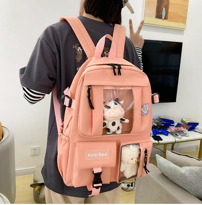 Шкільний рюкзак та сумка/косметичка та пенал для дівчинки Лія 5в1 Рожевий (1218490321) - фото 4