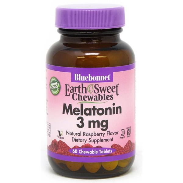 Мелатонин для сна Bluebonnet Nutrition Earth Sweet Chewables Melatonin 3 мг 60 жев. табл. Raspberry (000024841)