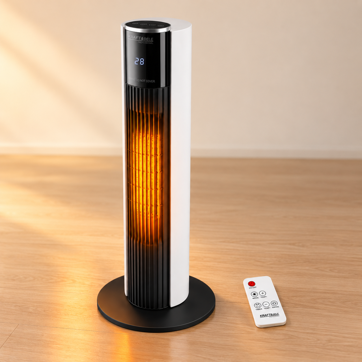 Тепловентилятор Kraft&Dele KD11788 1000 Вт 2000 Вт 15–40 °C поворотний колонний з пультом керамічний для дома/квартири Тепловентилятор Kraft&Dele KD11788 1000 Вт 2000 Вт 15–40 °C поворотний колонний з пультом керамічний для дома/квартири