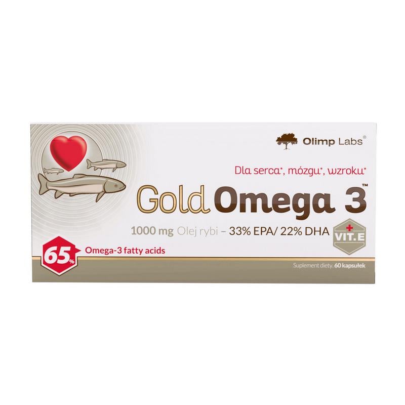 Омега-3 Olimp Gold Omega 3 концентрат 65% 1000 мг EPA 330 мг DHA 220 мг з вітаміном E 65% 60 капс.