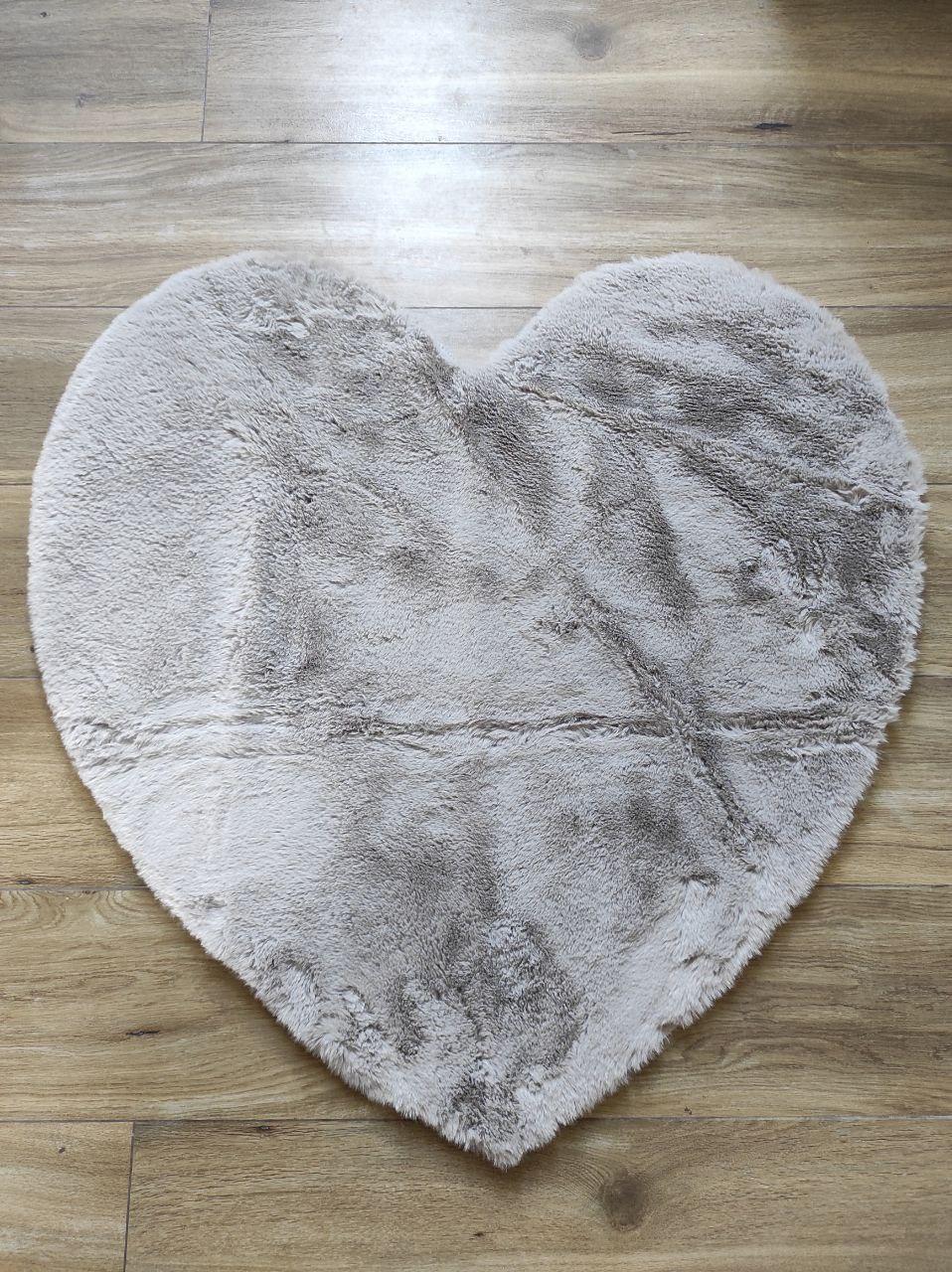 Килимок плюшевий 90х90 см Сірий (Д-serdce2-009)