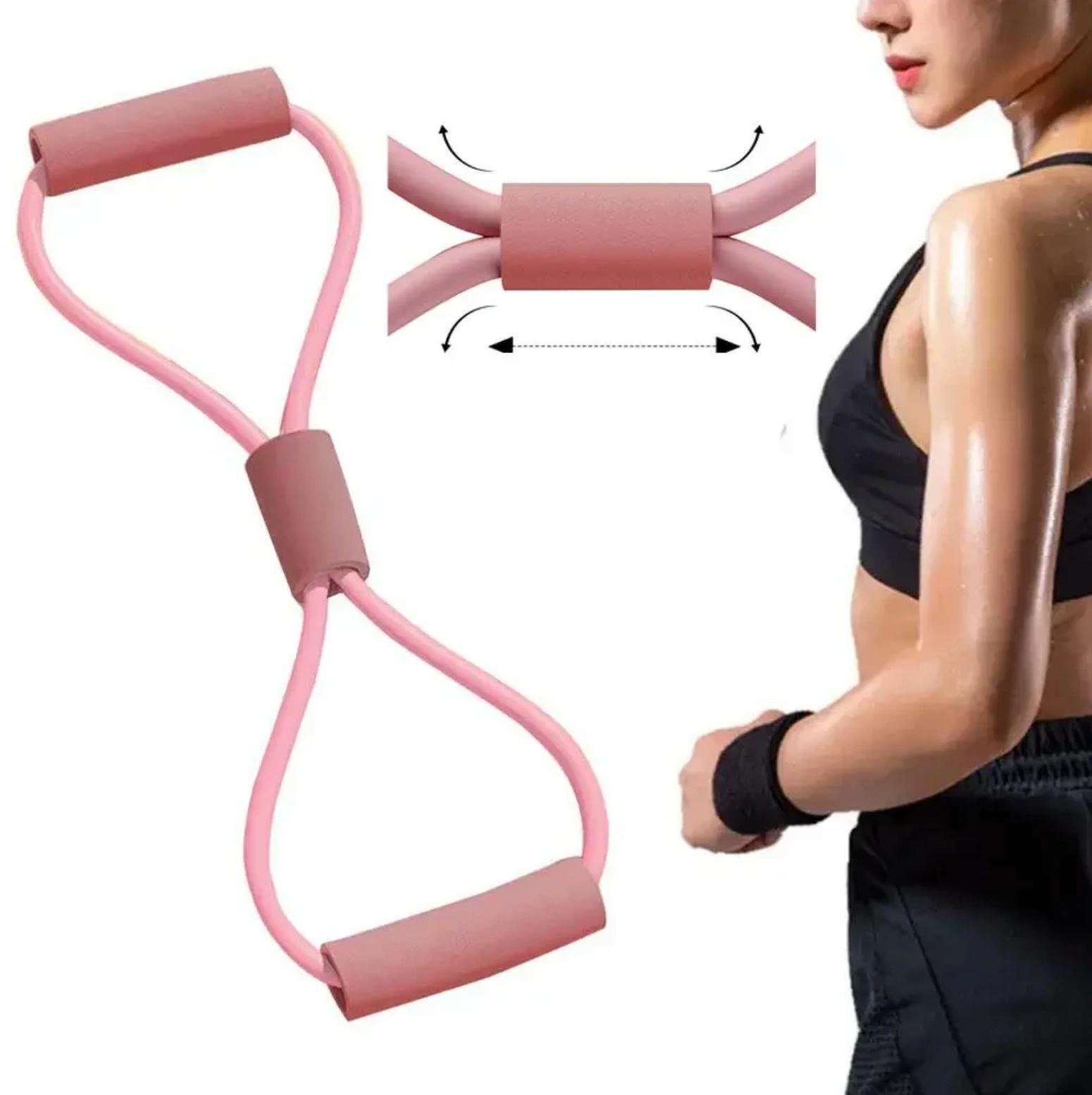 Спортивная резинка-эспандер для тренировок и фитнеса Fitness восьмерка Розовый (FIT4832) - фото 4