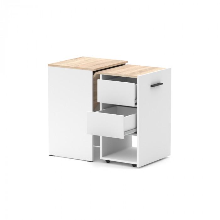 Стол-трансформер Knap Hobana Box 2 World 140х50х75 см Белый/Дуб сонома (S201020121) - фото 2