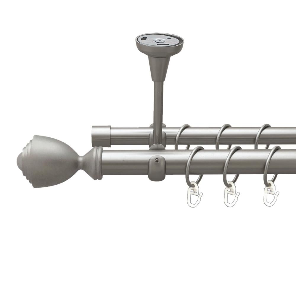 Карниз Orvit Палаціо металевий дворядний відкритий до стелі гладка труба кільце металеве 25/19 мм 160 см Сатин (00-00023940)