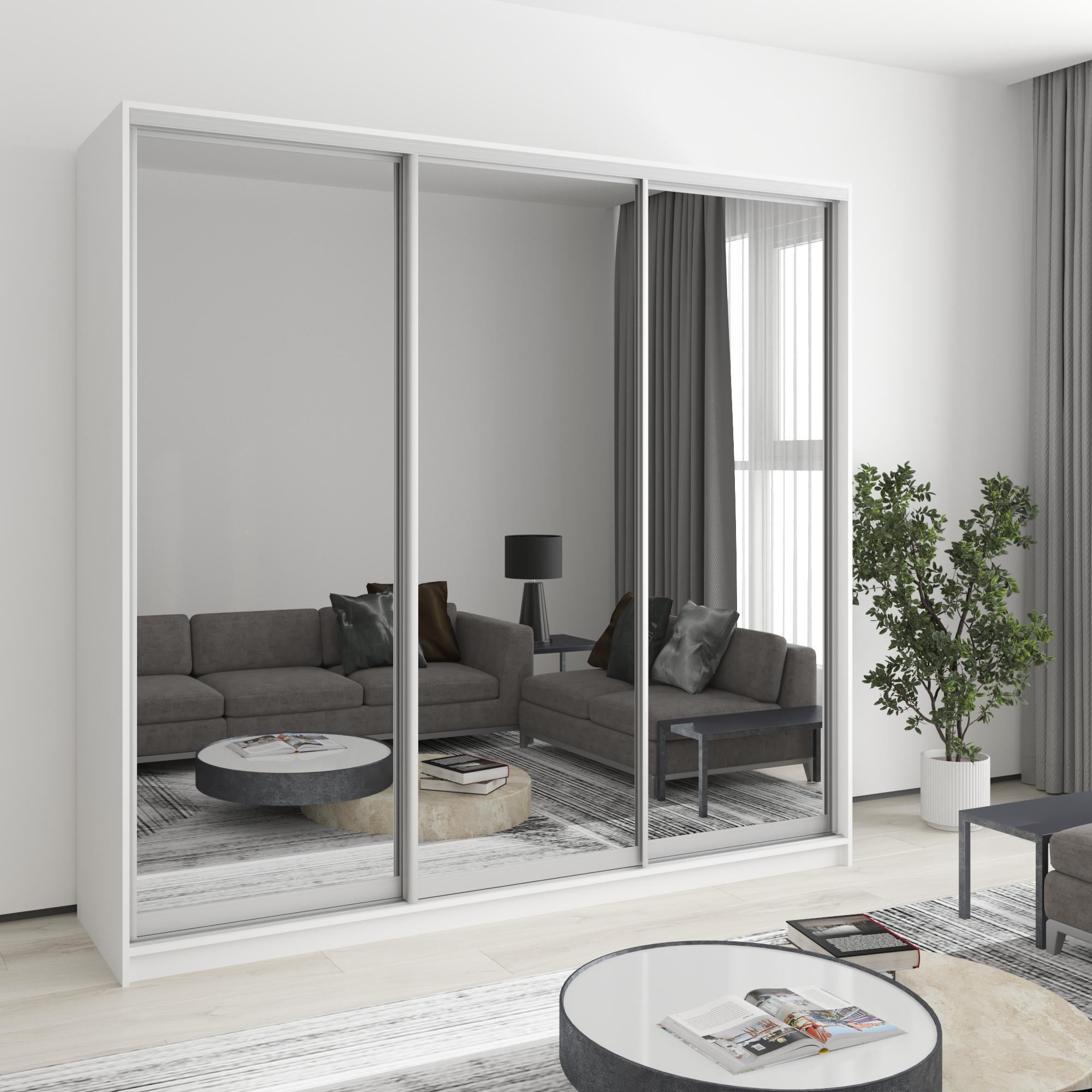 Шкаф-купе трехдверный MebelStar Стандарт AL 3 Зеркала 220x45x210 см Аляска белый (MBS-2966) Шкаф-купе трехдверный MebelStar Стандарт AL 3 Зеркала 220x45x210 см Аляска белый (MBS-2966)