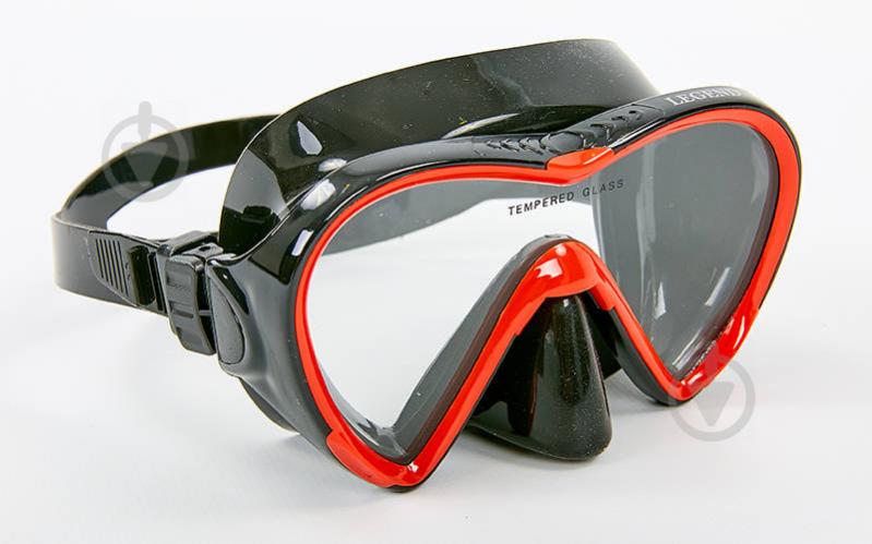 Маска для плавания planeta-sport в пластиковом боксе Legend M148-SIL Черный-красный