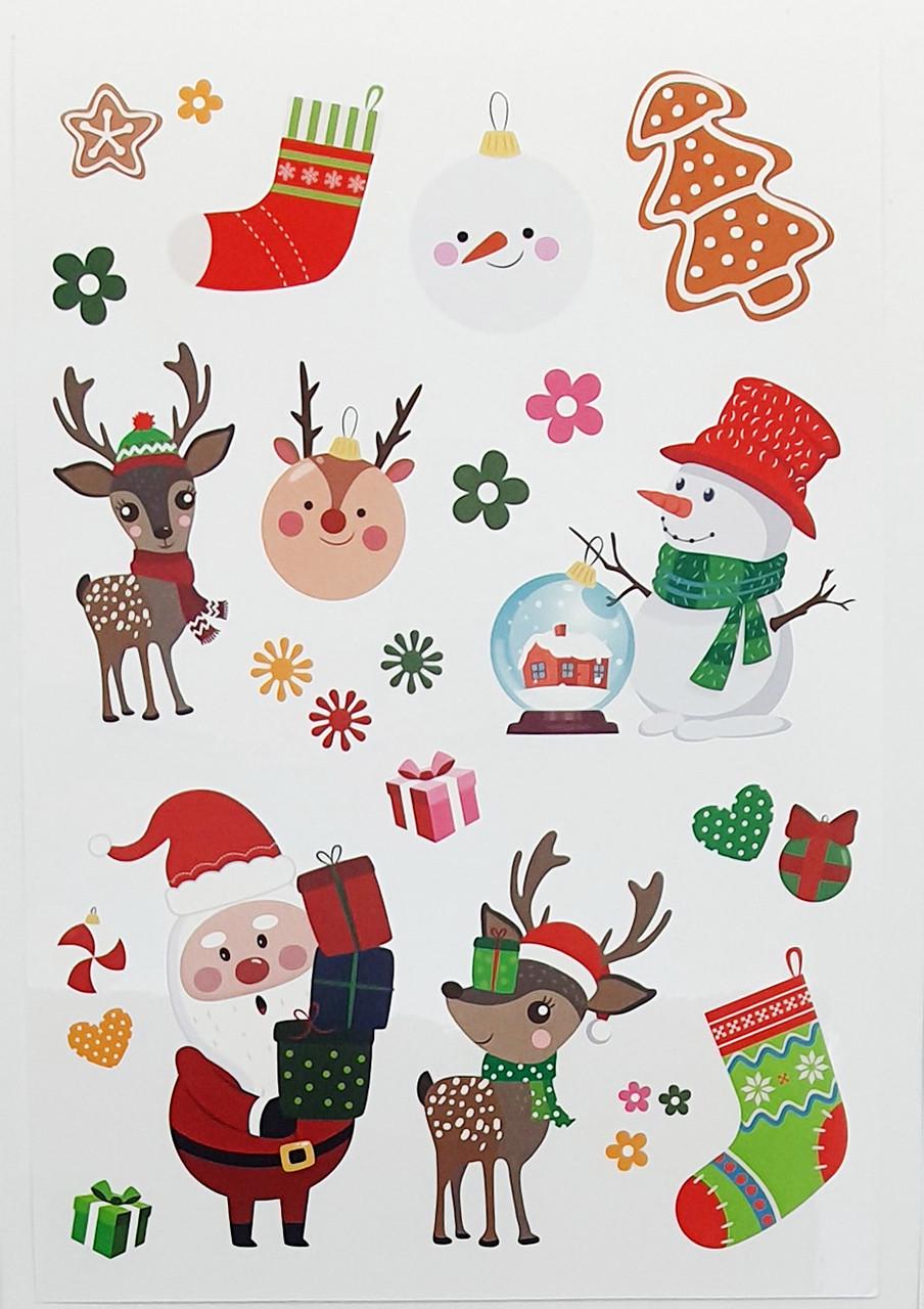 Набір новорічних наклейок Melinera 4в1 4 аркуша 22,5х33 см (1506245014) - фото 3 Набір новорічних наклейок Melinera 4в1 4 аркуша 22,5х33 см (1506245014) - фото 3