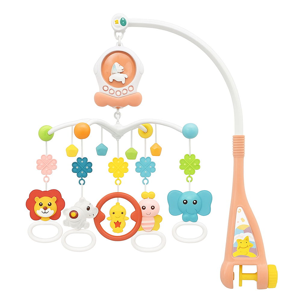 Мобиль Huanger HE0312 12 мелодий/погремушки/прорезыватели/подсветка Розовый (28118069)