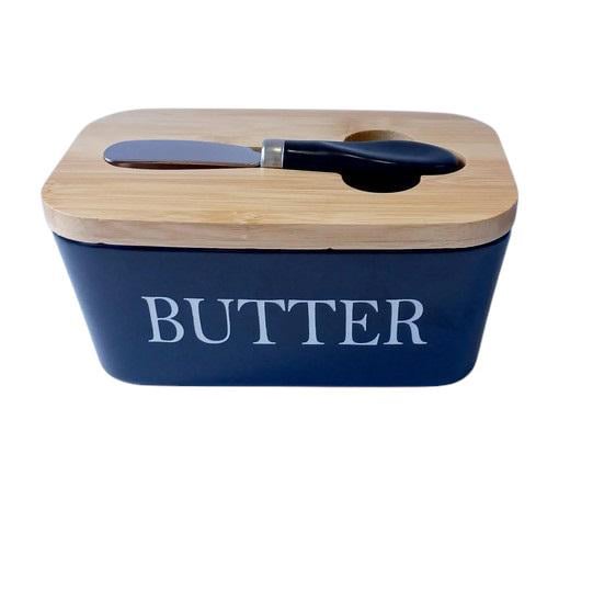 Масляничка керамічна Butter з ножем Чорний (569090)