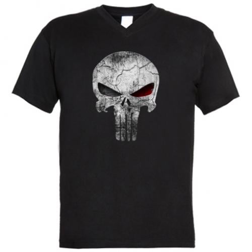 Футболка мужская с V-образным вырезом The Punisher S Черный (255425-2-38088-S)