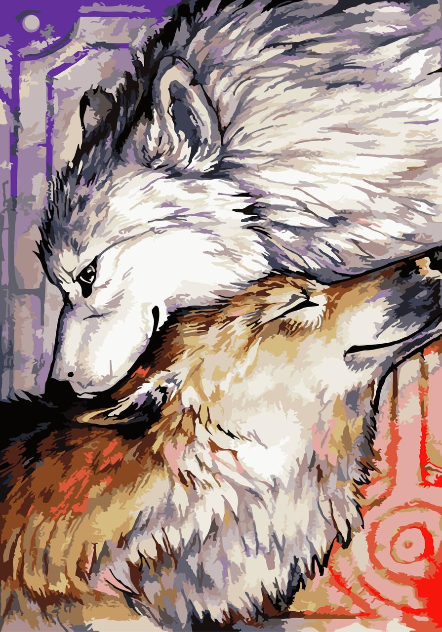 Картина по номерам Идейка Пара волков 35x50 см (skl-КНО2447)