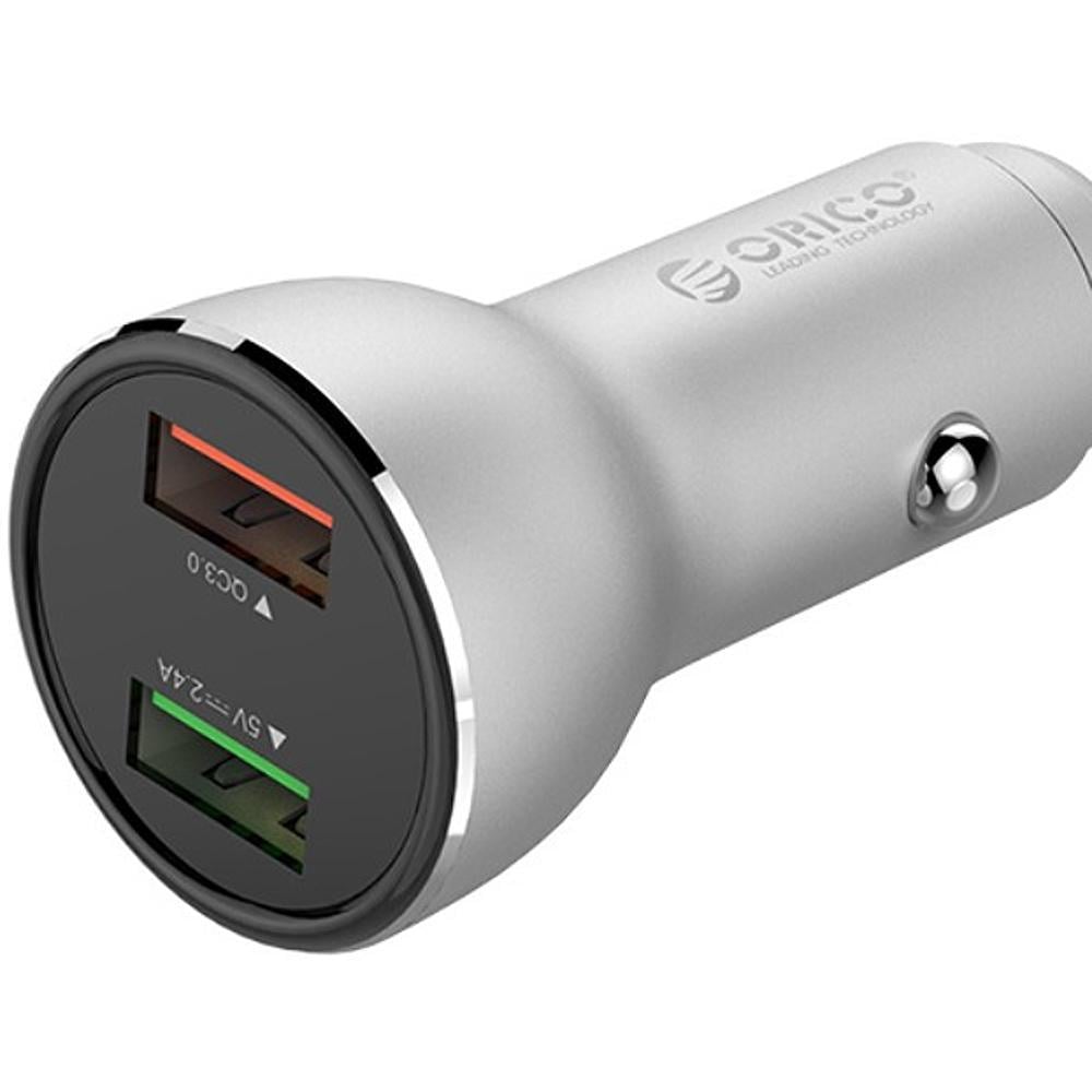 Зарядний пристрій автомобільний Orico й 2x USB 30W 3A USB-A Quick Charge 3.0 QC3.0 алюмінієвий Сріблястий (ORICO-UPF-Q2-SV-BP) - фото 6 Зарядний пристрій автомобільний Orico й 2x USB 30W 3A USB-A Quick Charge 3.0 QC3.0 алюмінієвий Сріблястий (ORICO-UPF-Q2-SV-BP) - фото 6