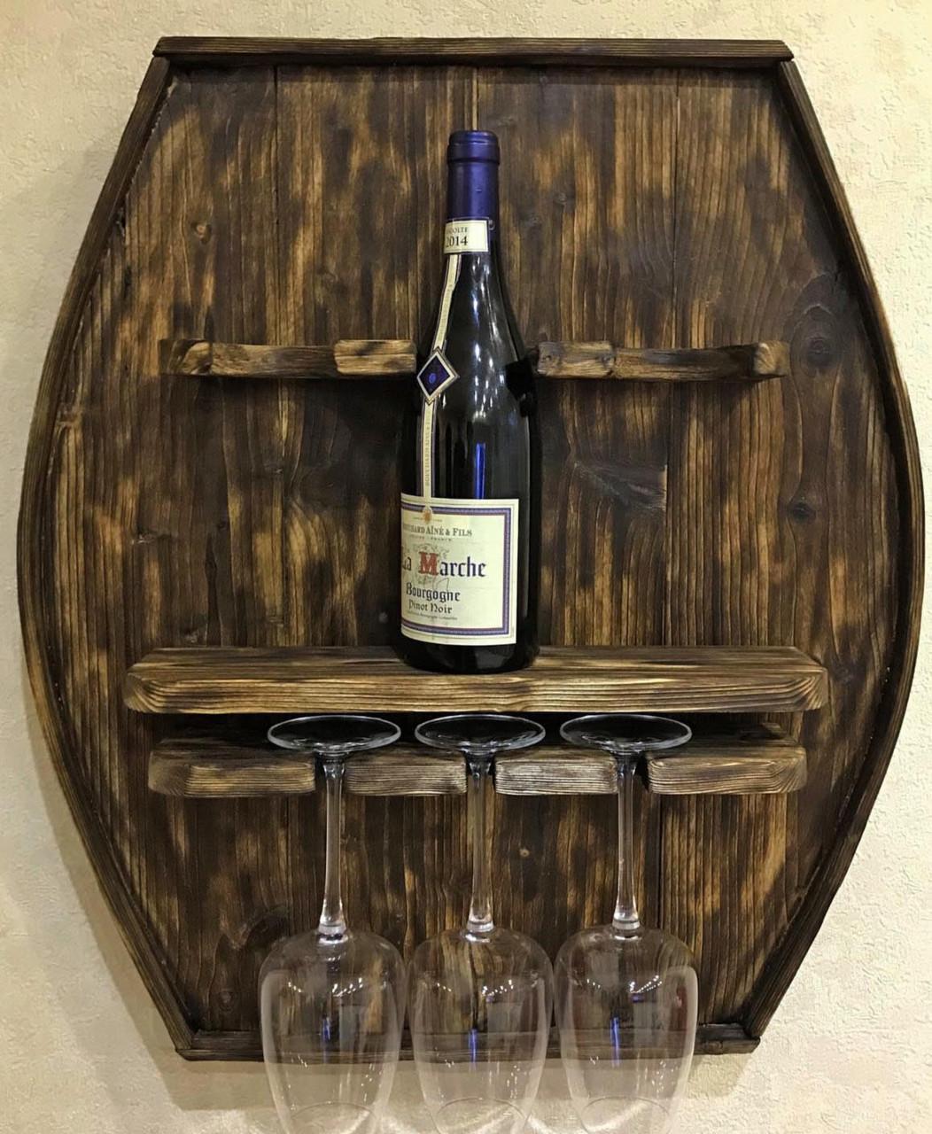 Полка для вина настенная из дерева Катомбе Эспрессо (ПНК-010135)