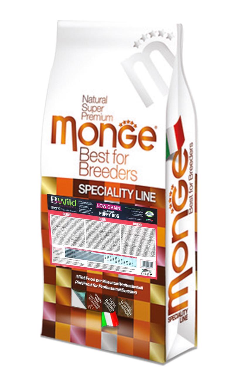 Корм для собак Monge BWild Low Grain Puppy&Junior Оленина 15 кг (7006014)