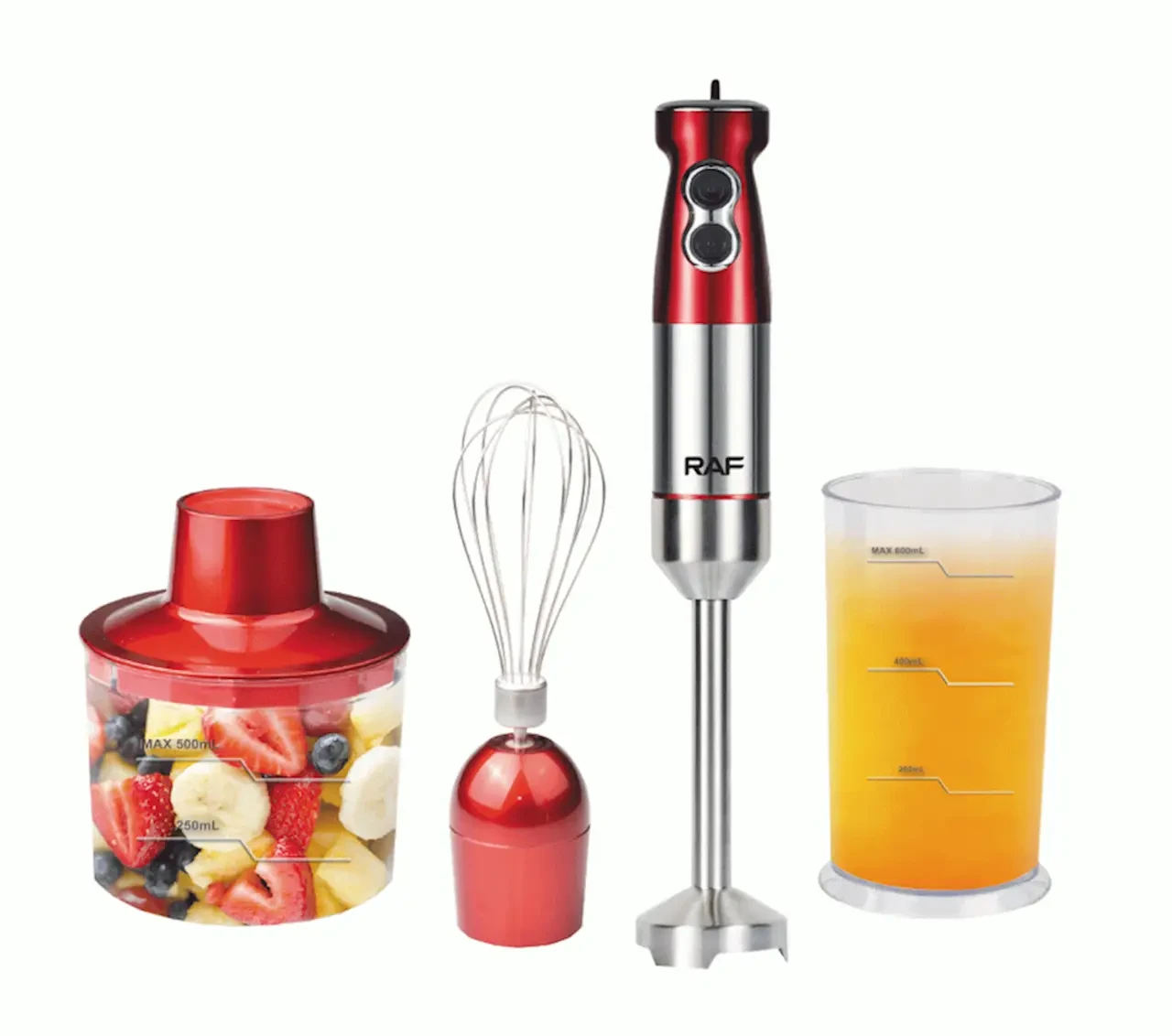 Блендер кухонный RAF R.296 1000 Вт 3в1 Красный - фото 2