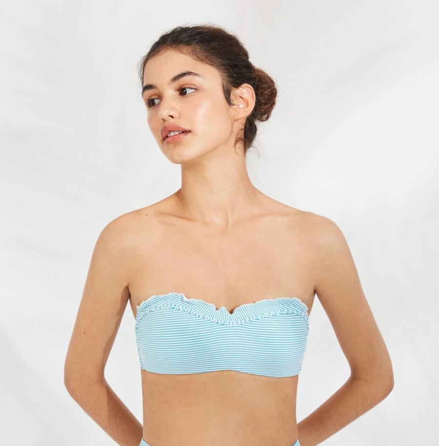 Купальник з ущільненою чашкою/плавки бразиліана Ysabel Mora 42B/S Біло-бірюзовий (Unico/76952)