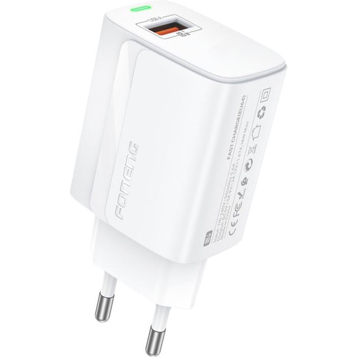 Зарядное устройство Foneng EU64 18 Вт USB-A QC 3.0 White (EU64-CH-W)