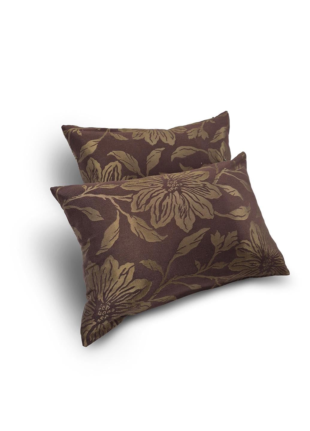 Комплект декоративных подушек Firanka Flowers 50х33 см 2 шт. Коричневый с бежевым (п_0799)