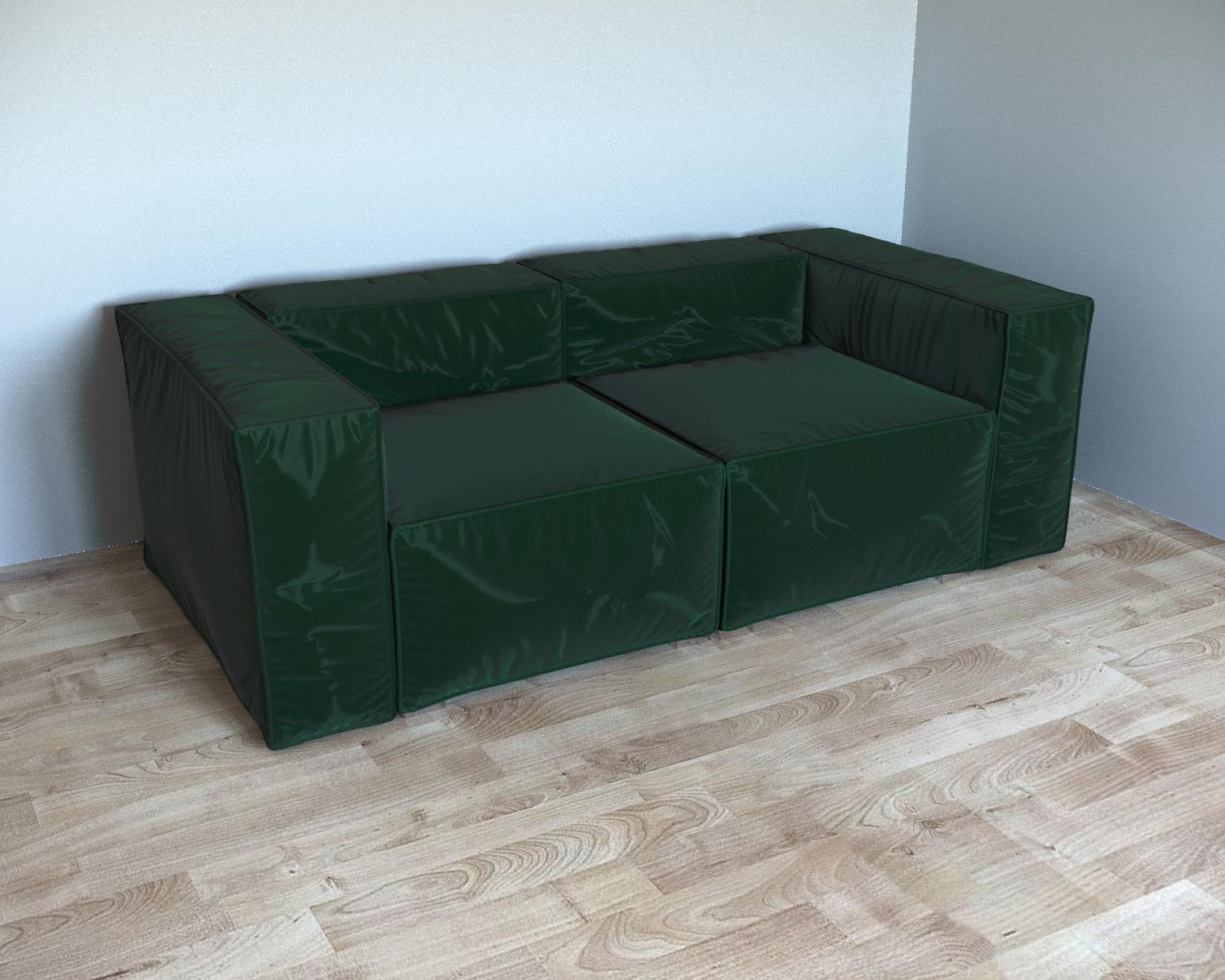 Диван офисный модульный Tobi Sho Вальде велюр Florida Forest неразложимый 2200х1100х700 мм (cvn456h7)