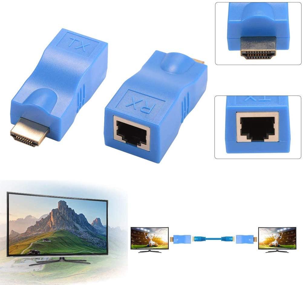 Подовжувач-адаптер HDMI сигналу по кручений парі RJ45 TX+RX до 30 м Blue (3_00983) - фото 6