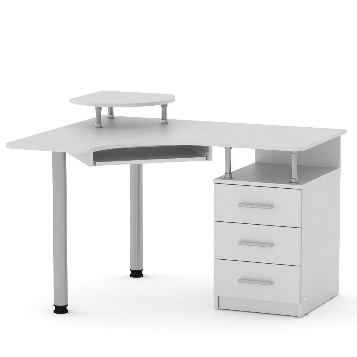 Стол компьютерный МеблиКо СУ-2 120х100х85 см Альба/Белый (k-1433-7) - фото 1 Стол компьютерный МеблиКо СУ-2 120х100х85 см Альба/Белый (k-1433-7) - фото 1