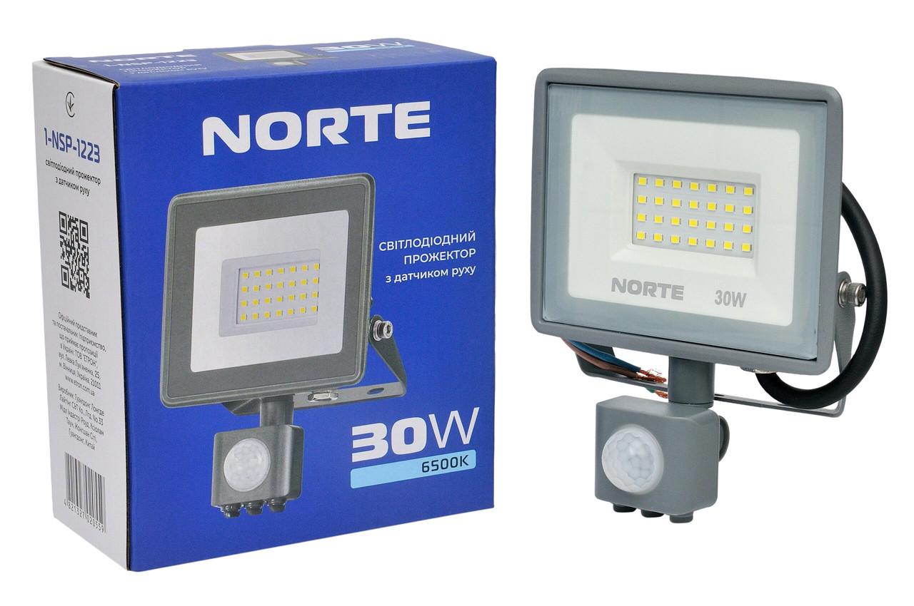 Прожектор NORTE Spotlight 1-NSP-1223 с датчиком движения 30W 6500 K Прожектор NORTE Spotlight 1-NSP-1223 с датчиком движения 30W 6500 K