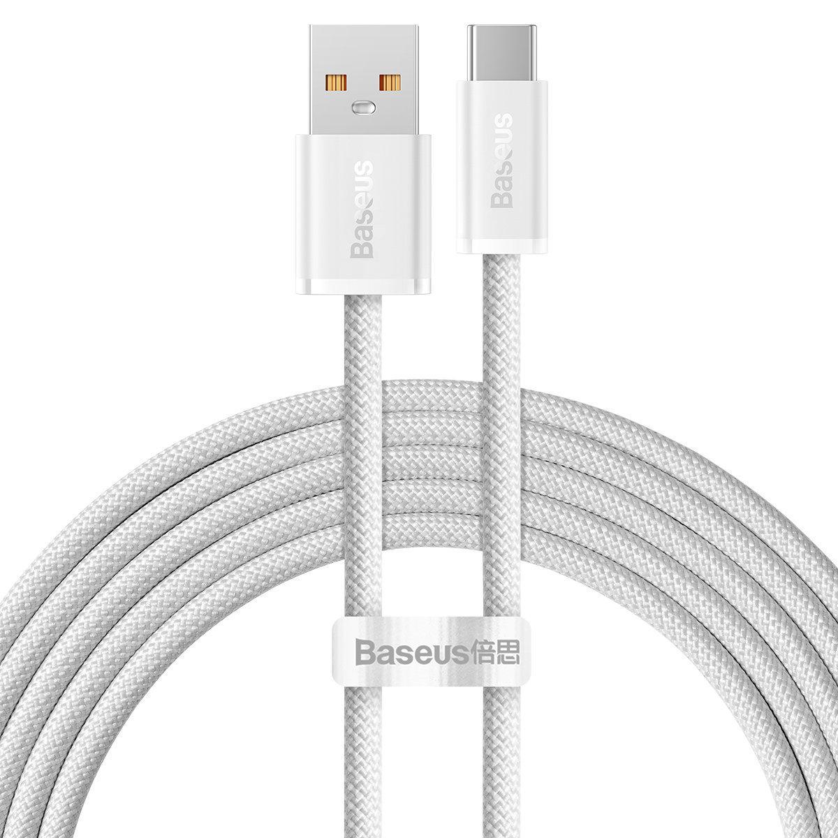 Кабель Baseus Dynamic Series Fast Charging CALD000702 USB to Type-C 100W 2 м White - фото 1 Кабель Baseus Dynamic Series Fast Charging CALD000702 USB to Type-C 100W 2 м White - фото 1