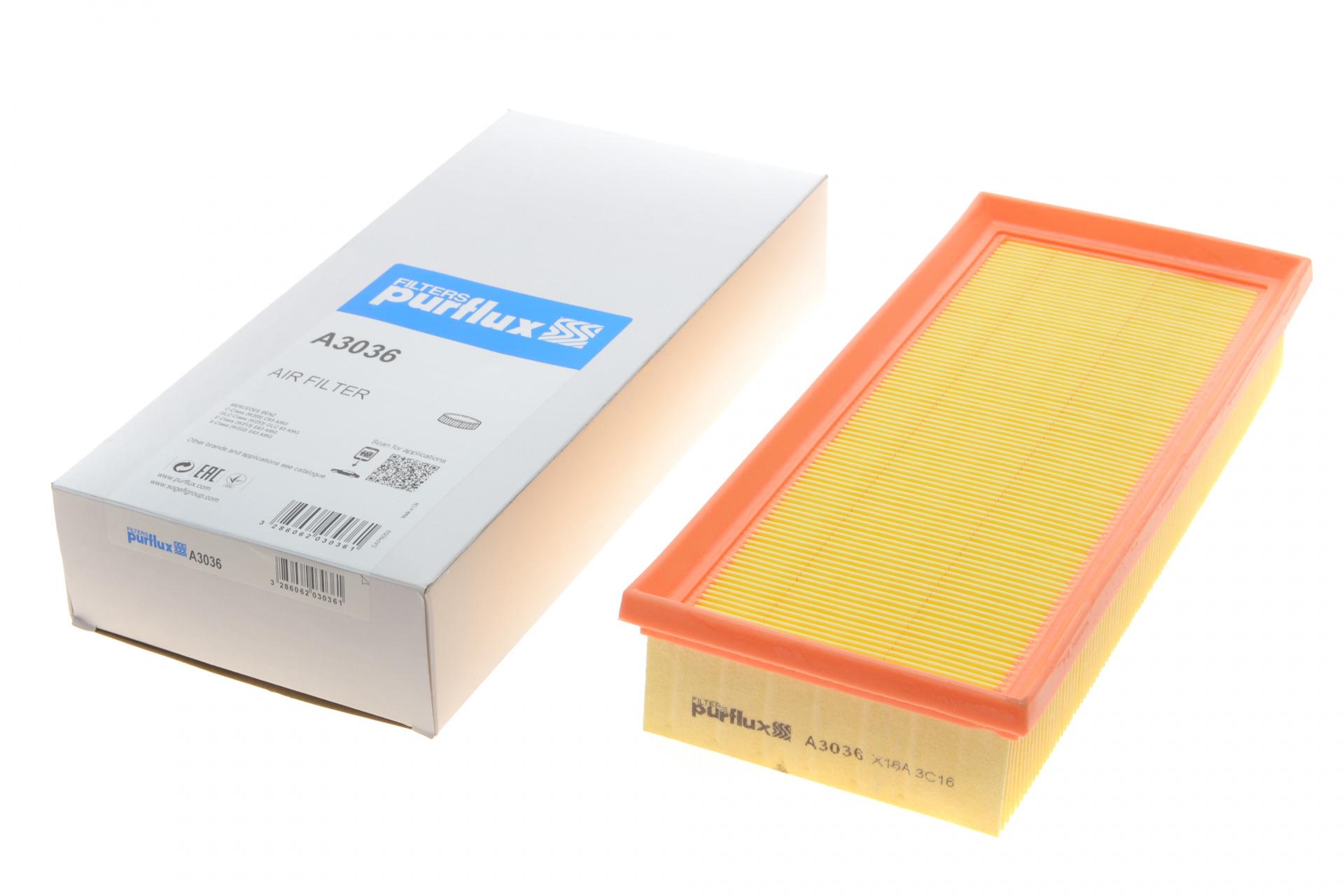 Фільтр повітряний PURFLUX для MB C-class W205/S205/C205 4,0i AMG 14-/G-class W463 4,0i 15- (A3036)