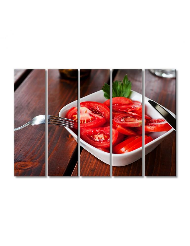 Картина модульная Салат из помидоров 5 модулей 120x180 см (142319Eda_i_napitki0007)