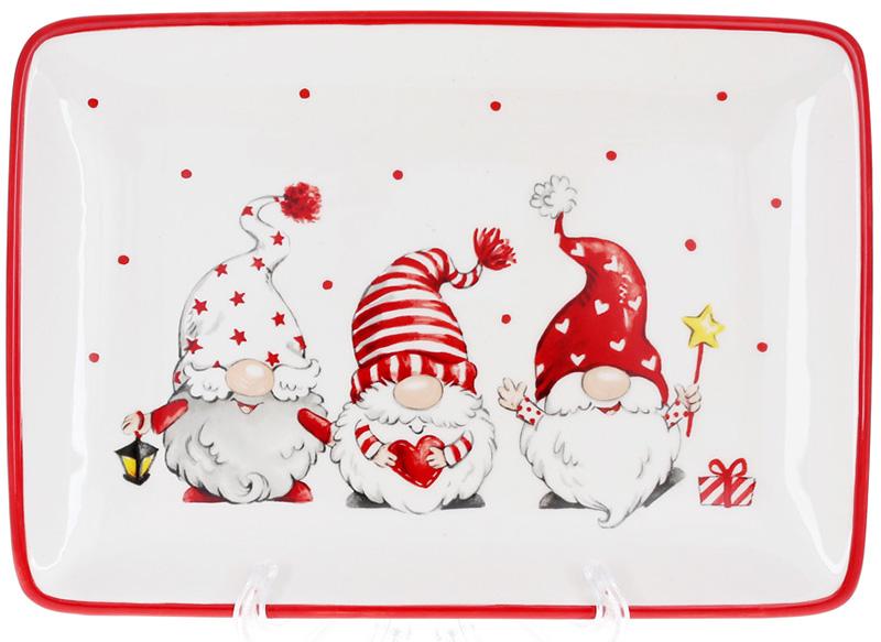 Блюдо керамическое Веселые гномы 25,2х17,5х2,5 см (BD-DM743-X)