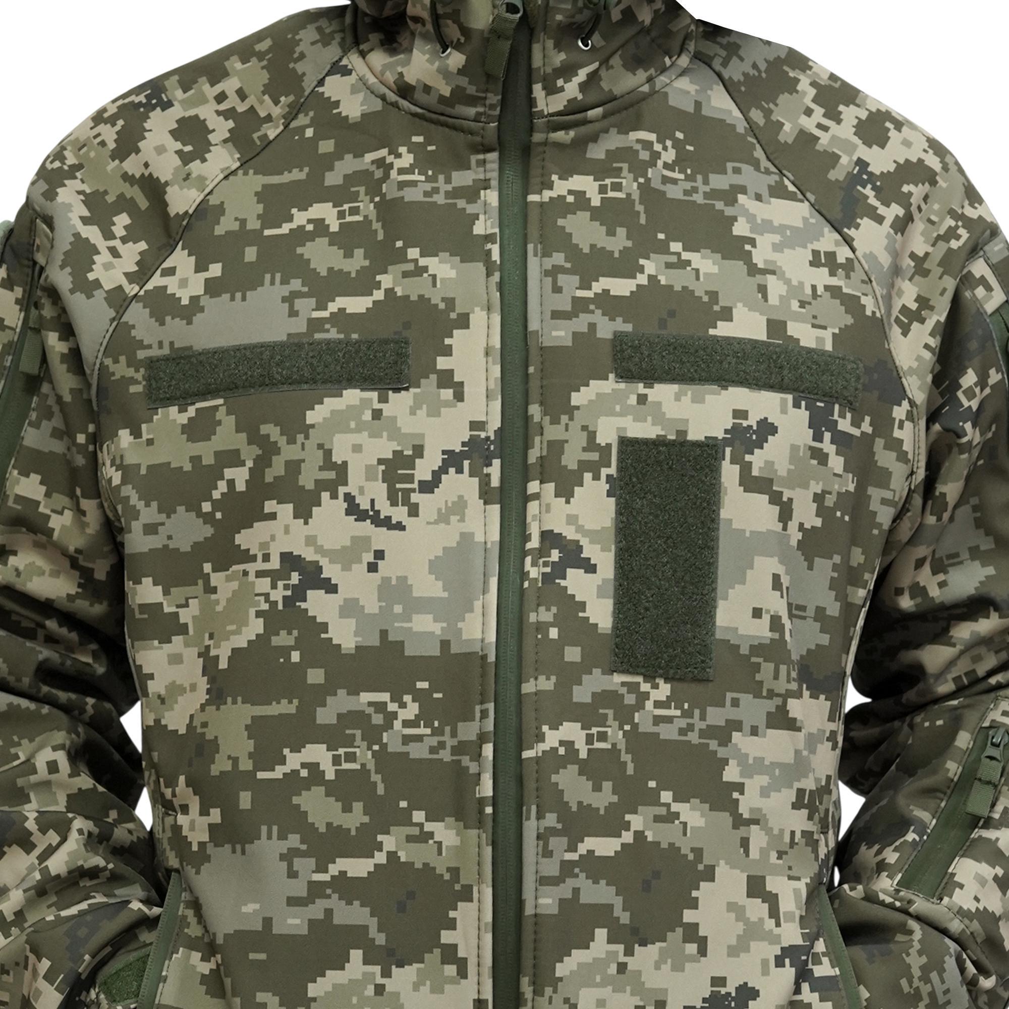 Куртка военная мембранная Windproof Softshell Pro с защитой от ветра и дождя XL Пиксель (7294-2-XL) - фото 7