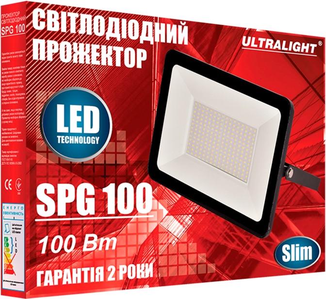 Прожектор LED 100W Slim 6400 Чорний (08859) - фото 2